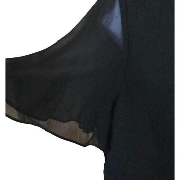 Talbots Womens Black Ruffle-Front Blouse  whimsygoth coquette elegant holiday - Picture 4 of 6